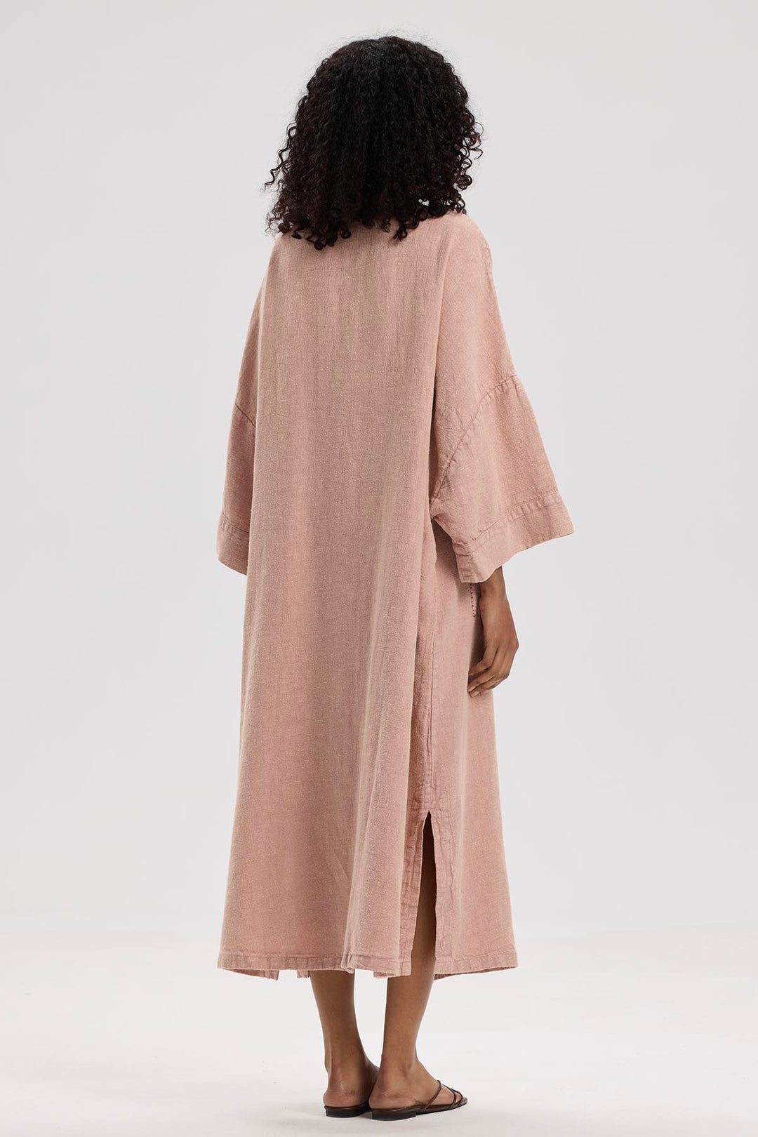 Sandra Casual Oversize Cardigan Linen Dress