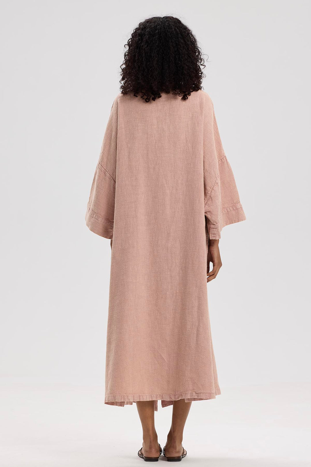 Sandra Casual Oversize Cardigan Linen Dress