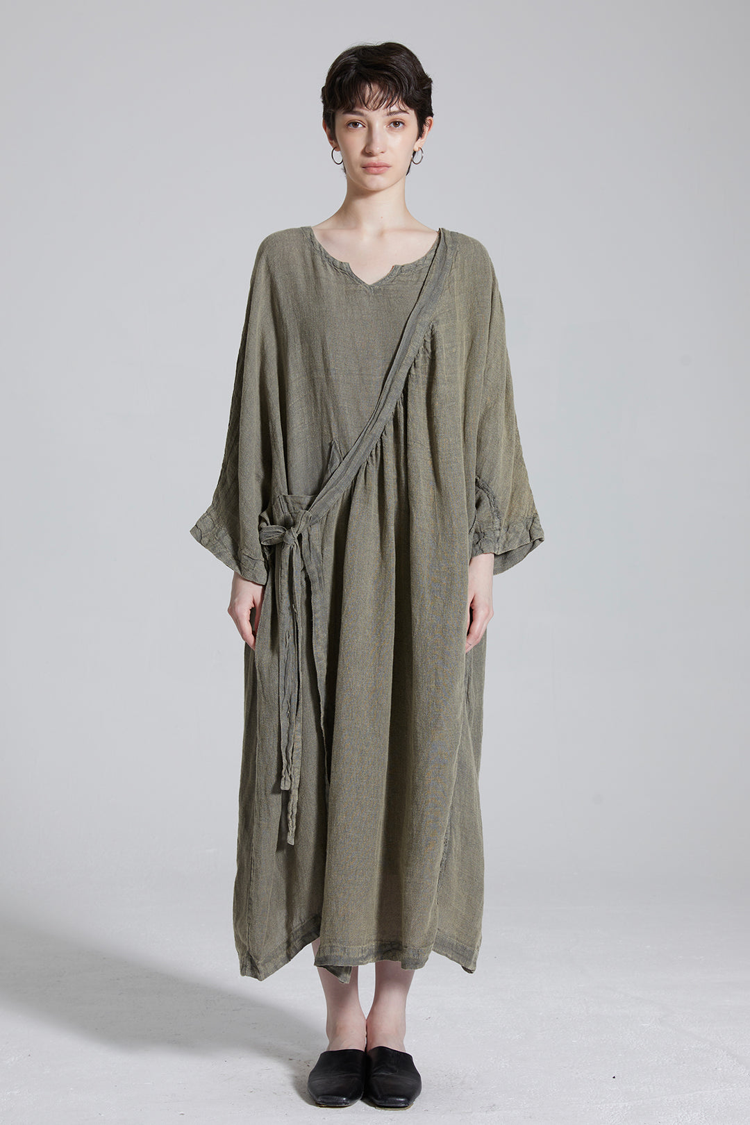 Kaleido Linen Casual Maxi Dress