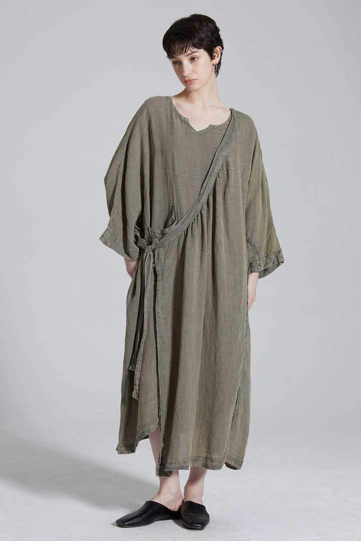 Kaleido Linen Casual Maxi Dress