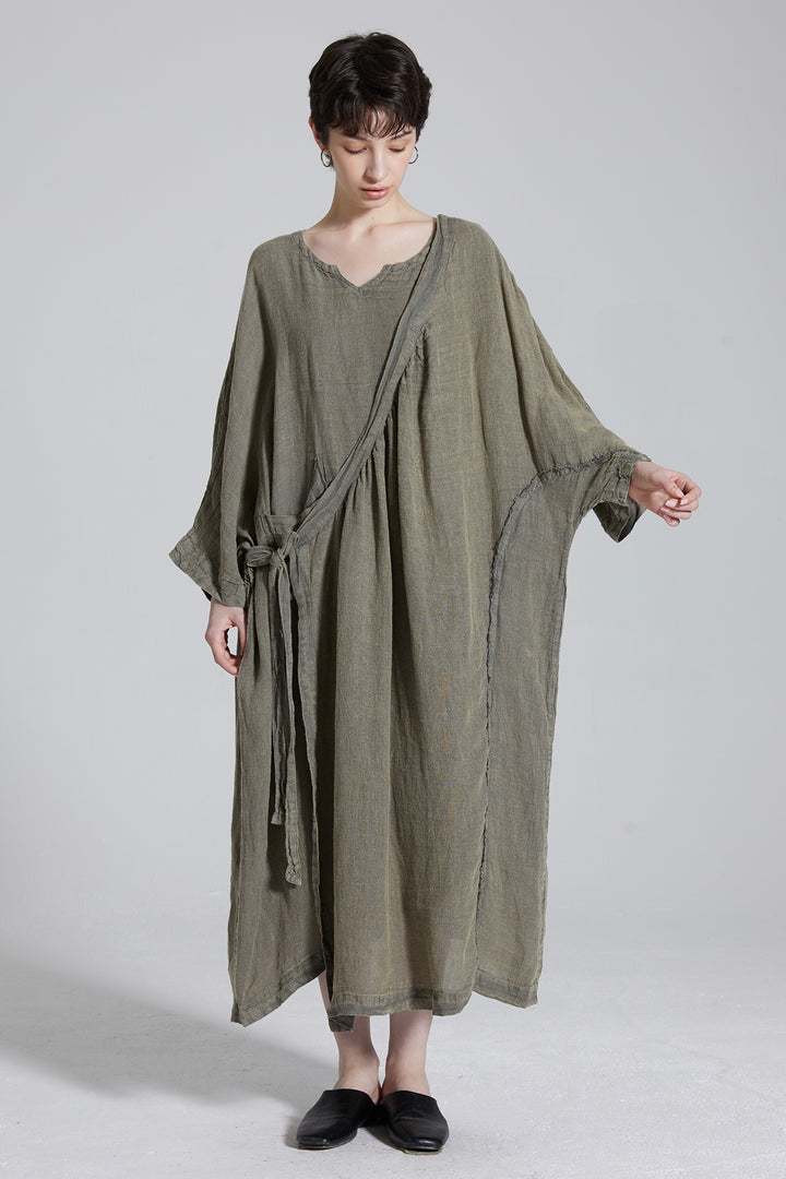 Kaleido Linen Casual Maxi Dress