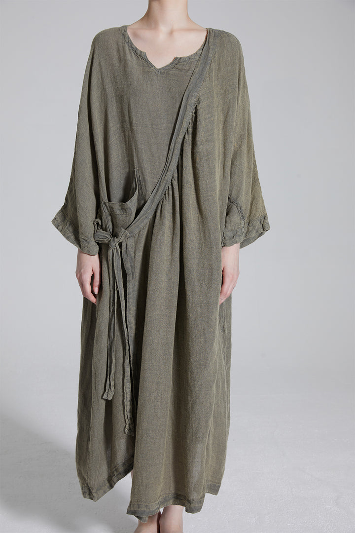 Kaleido Linen Casual Maxi Dress