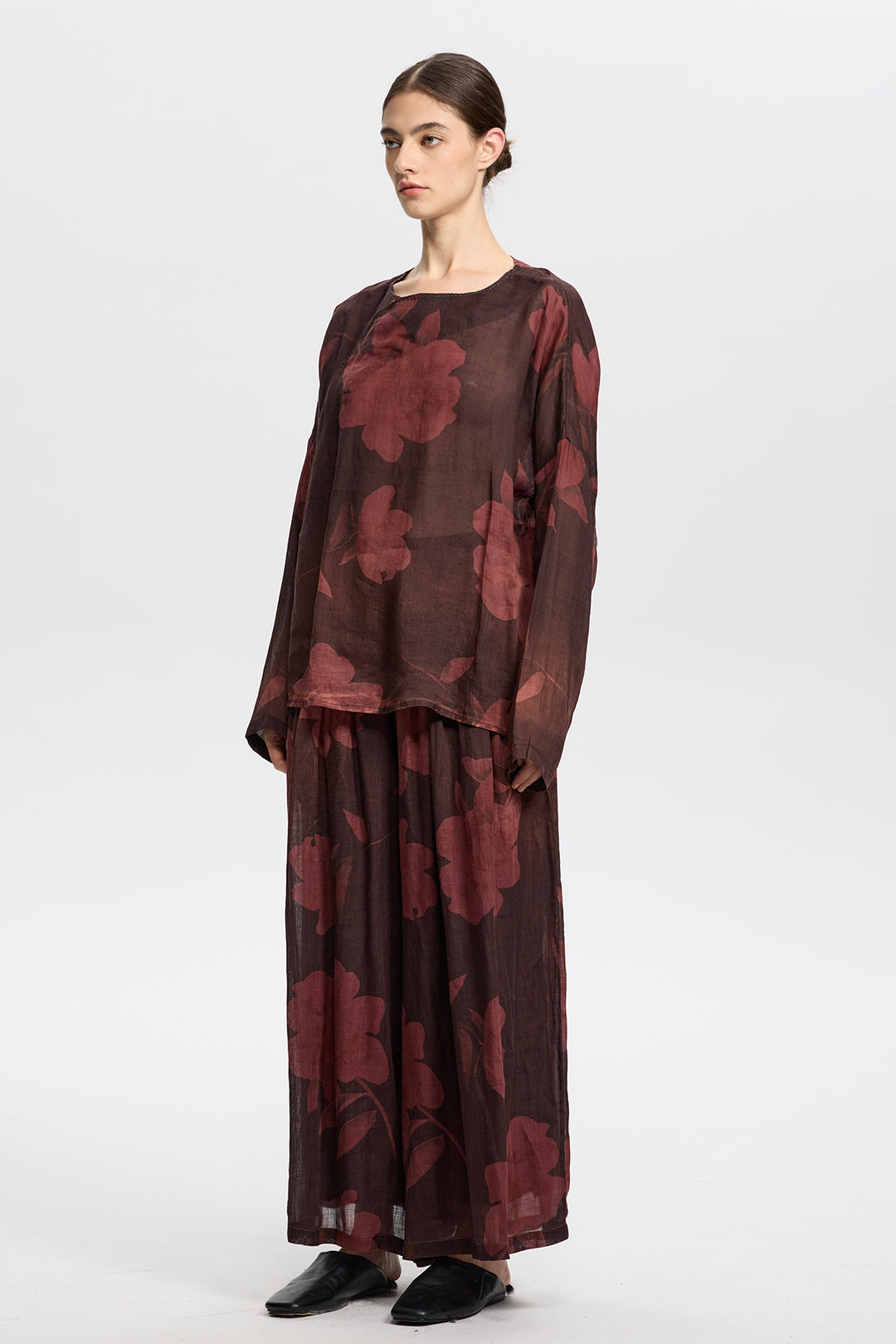 Thalia Print Linen Pants Set