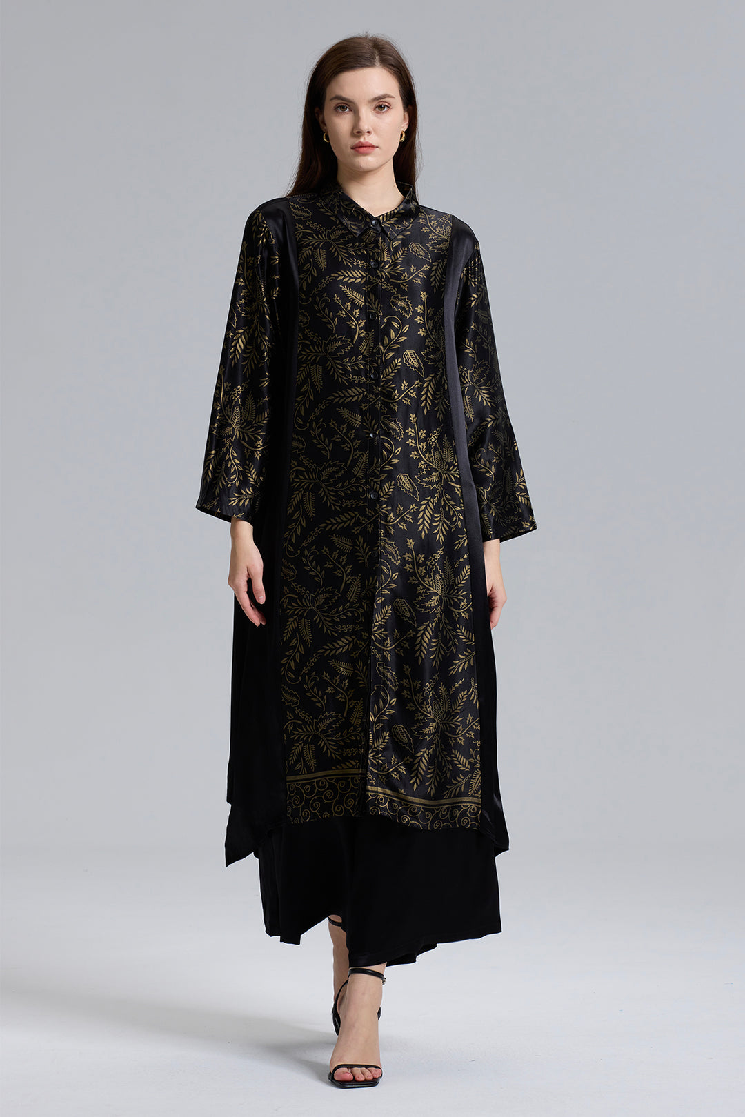 Conjunto dois estampado retrô casual elegante