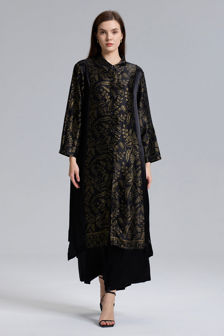 Conjunto dois estampado retrô casual elegante