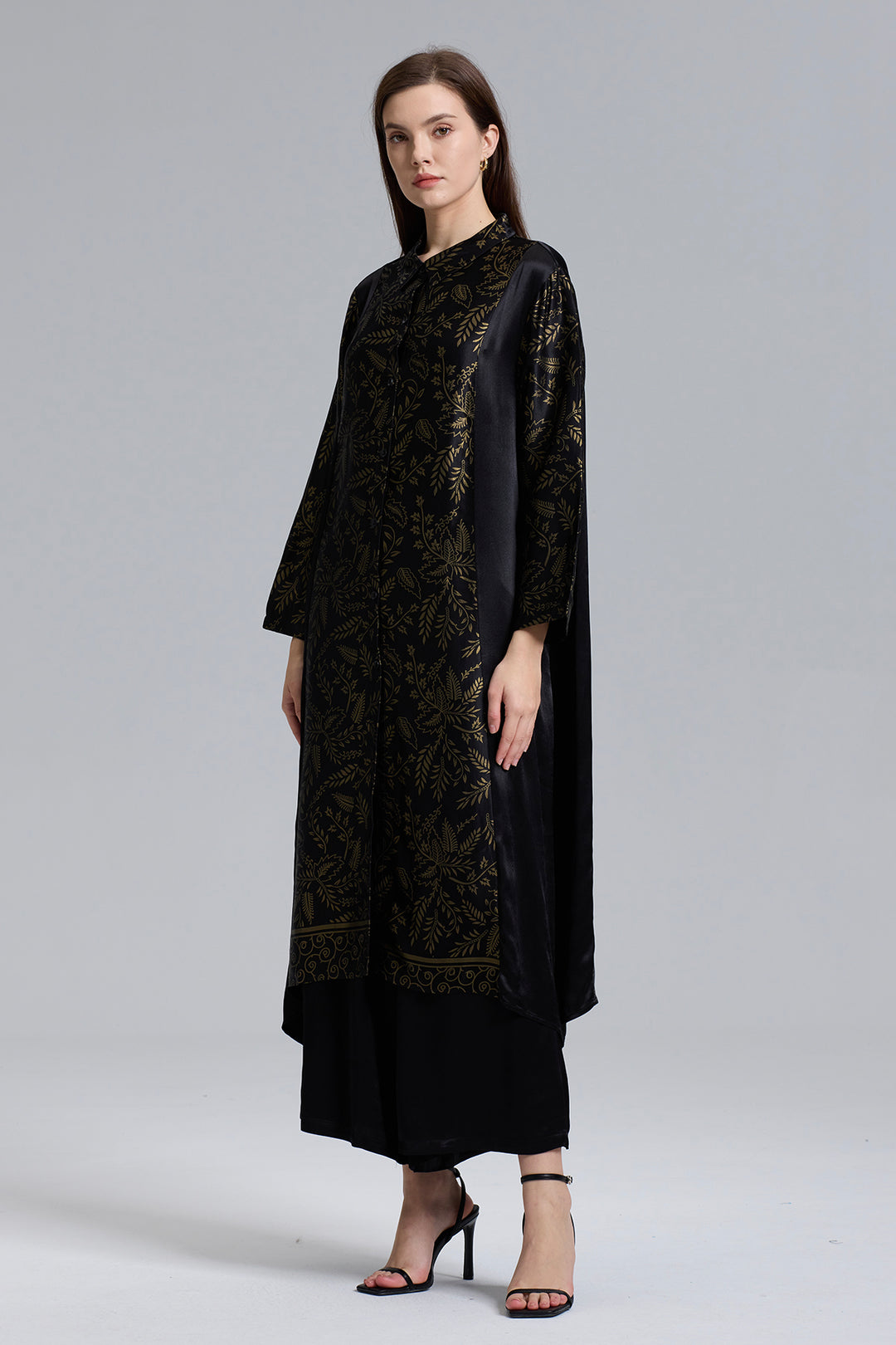 Conjunto dois estampado retrô casual elegante