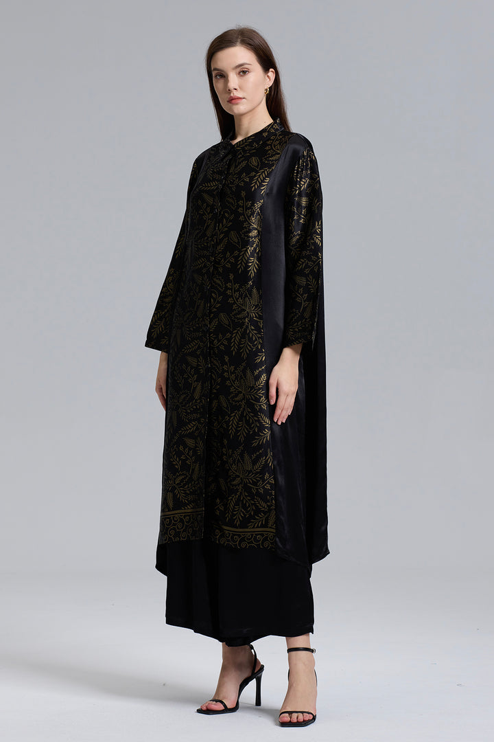 Conjunto dois estampado retrô casual elegante