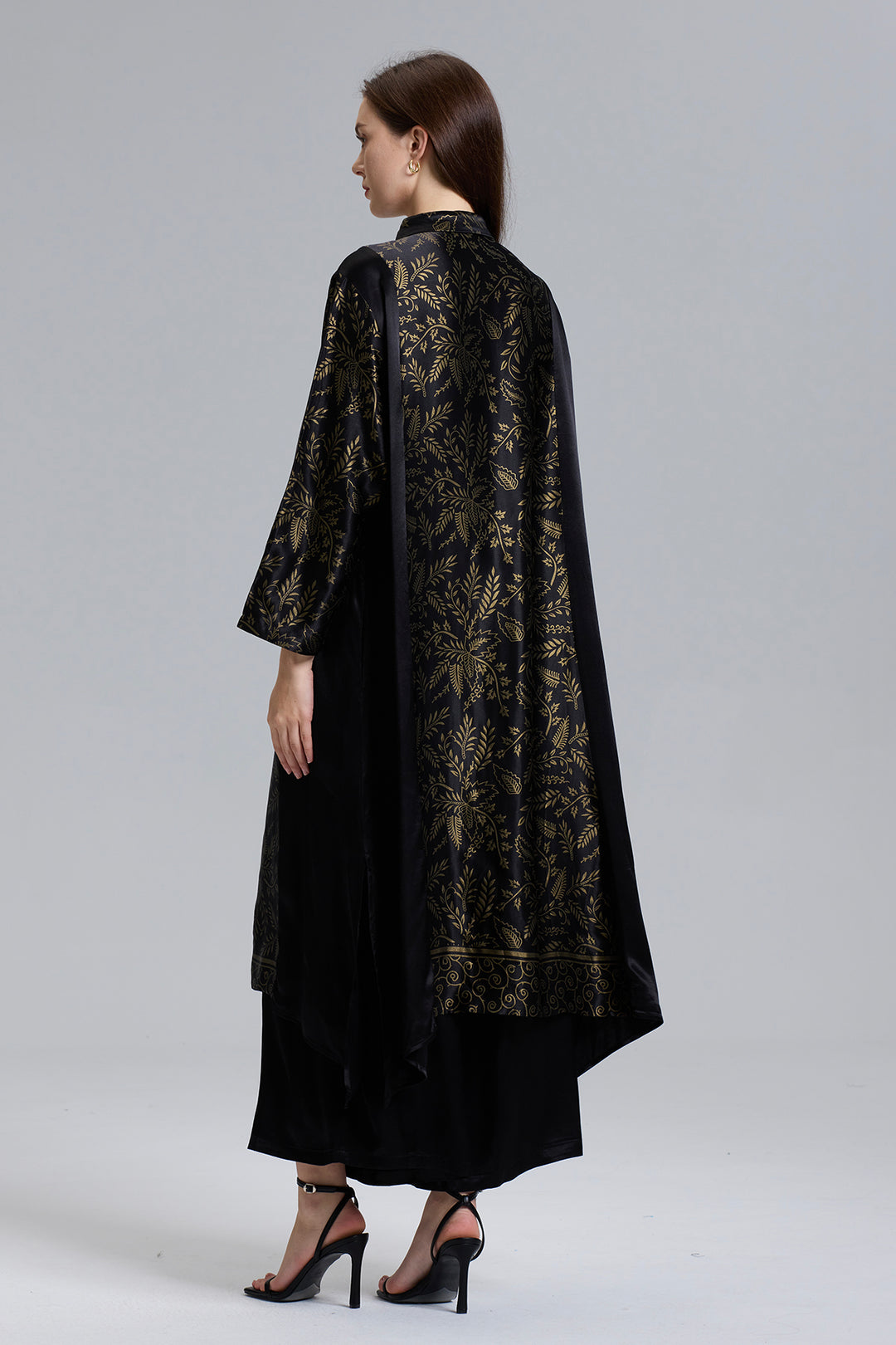 Conjunto dois estampado retrô casual elegante