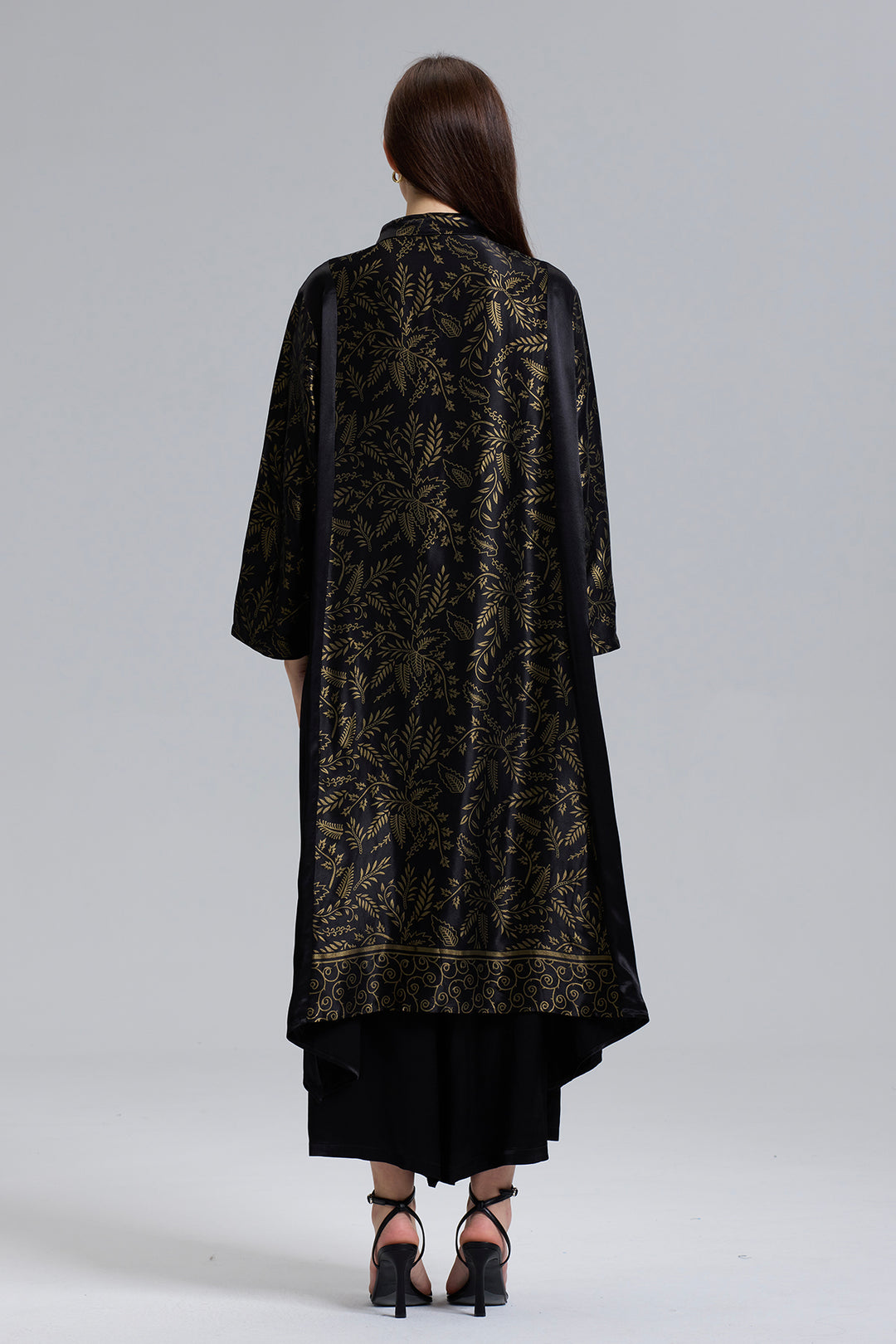 Conjunto dois estampado retrô casual elegante