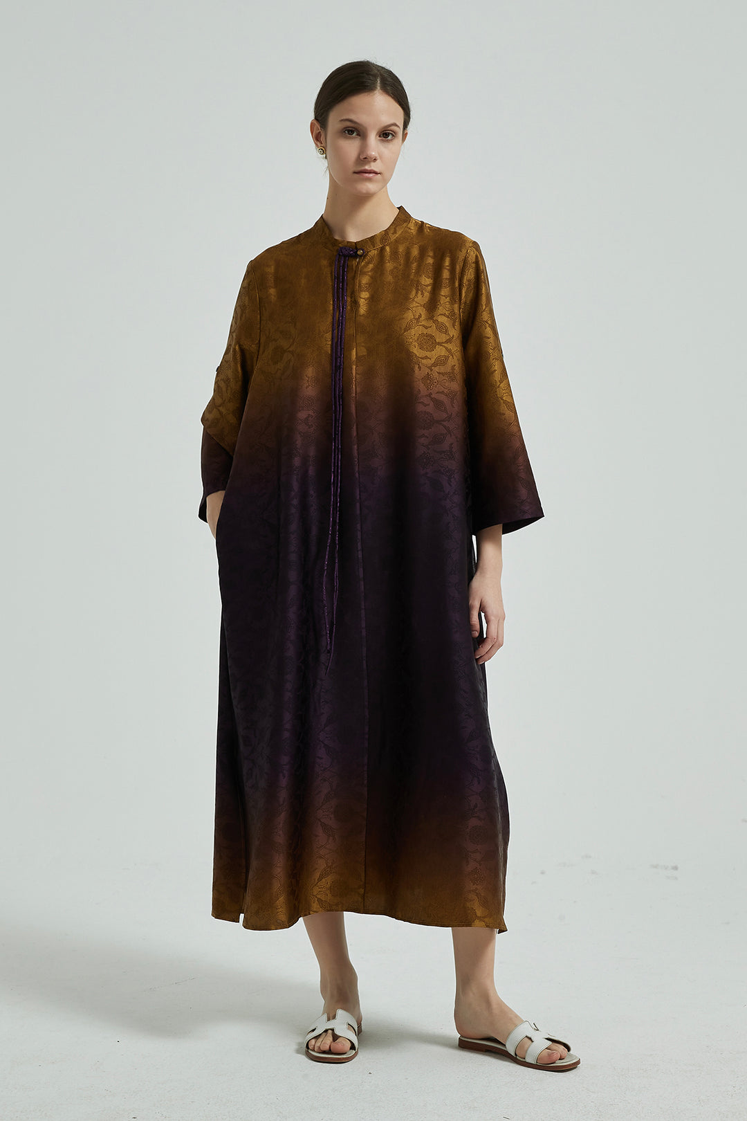 Seidenkleid mit Farbverlauf - Lila