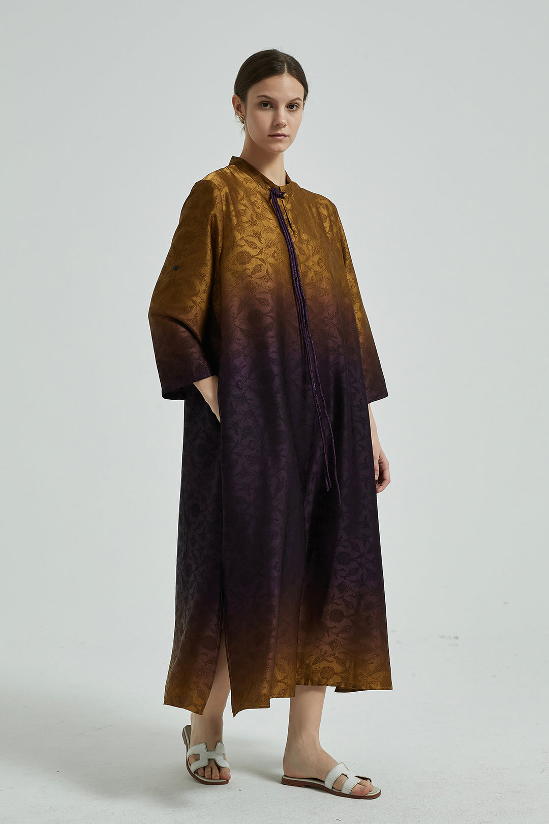 Seidenkleid mit Farbverlauf - Lila