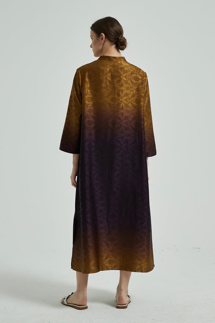 Gradient Color Silk Dress - Purple