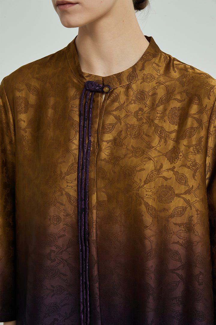 Seidenkleid mit Farbverlauf - Lila