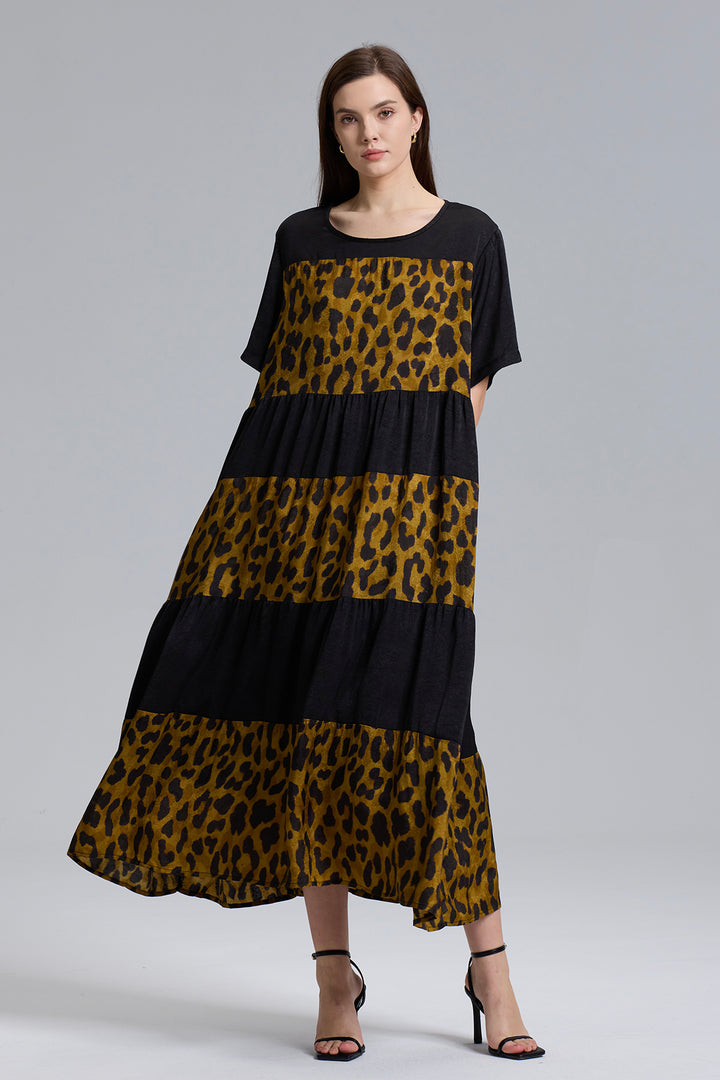 Boe Leopard Splice Dress