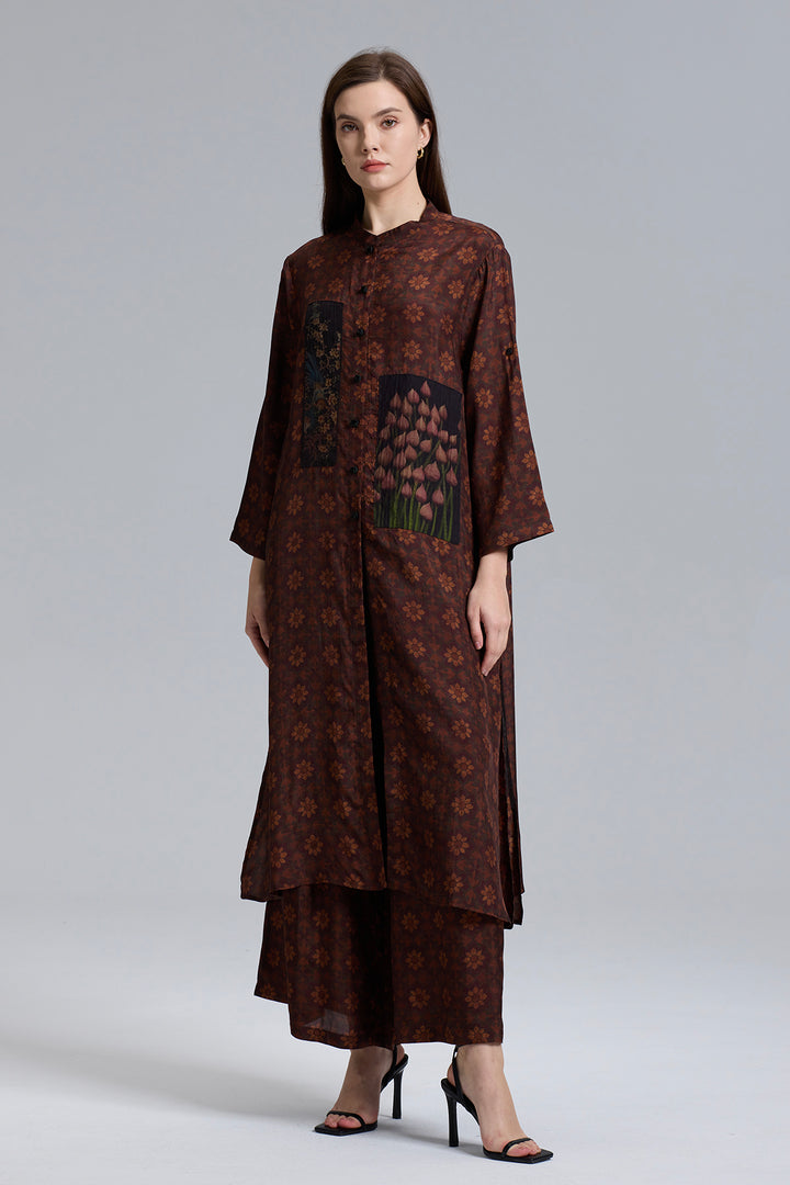 Skye Patchwork Retro Wide Leg Pants Suit