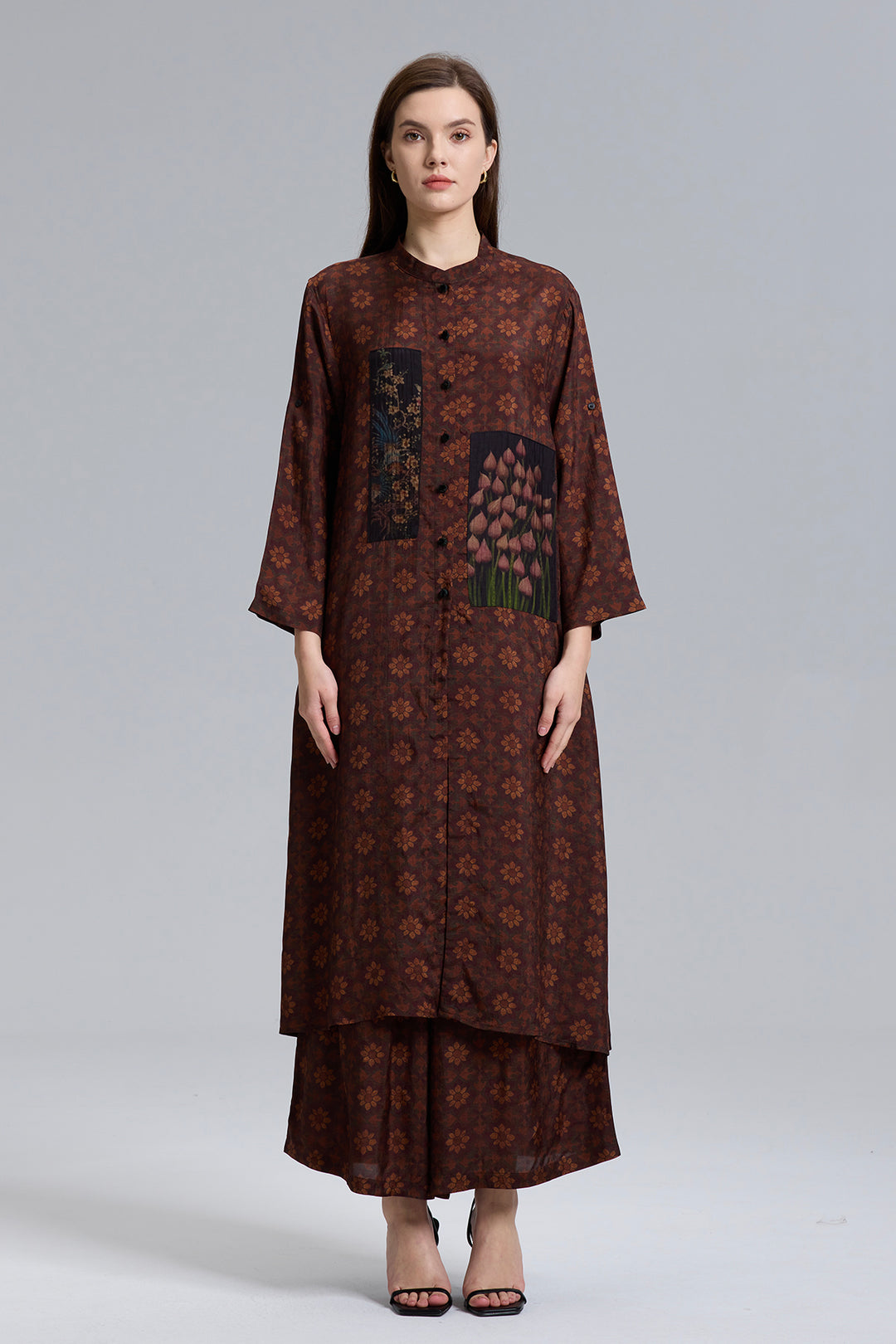 Skye Patchwork Retro Wide Leg Pants Suit