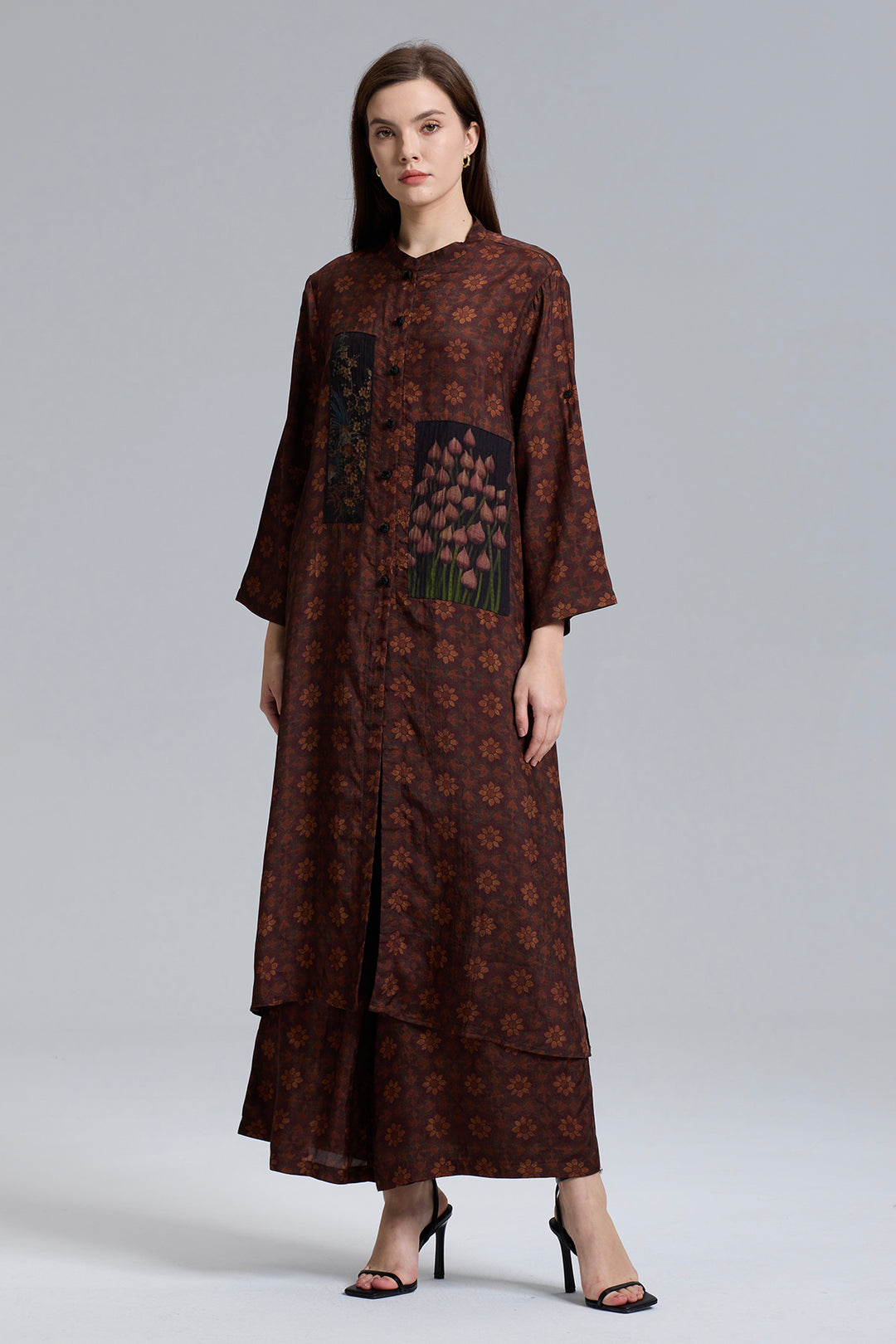 Skye Patchwork Retro Wide Leg Pants Suit