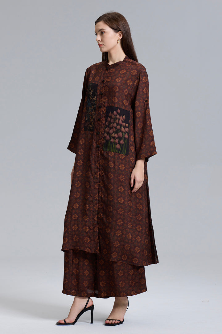 Skye Patchwork Retro Wide Leg Pants Suit