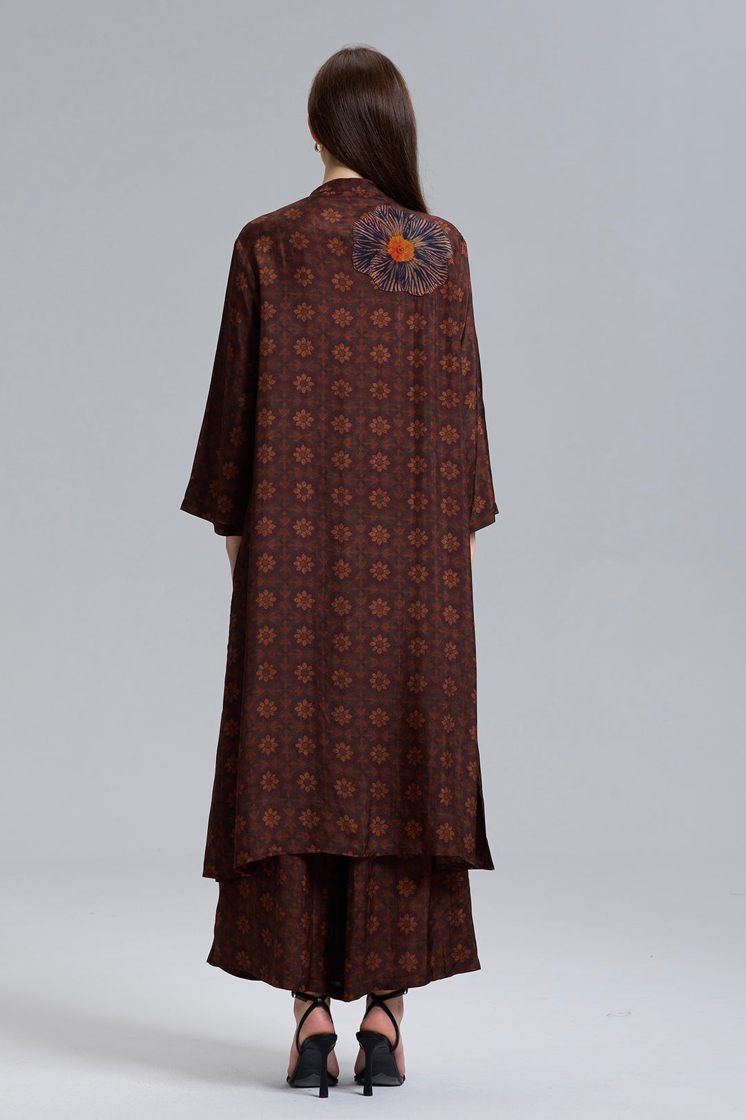 Skye Patchwork Retro Wide Leg Pants Suit