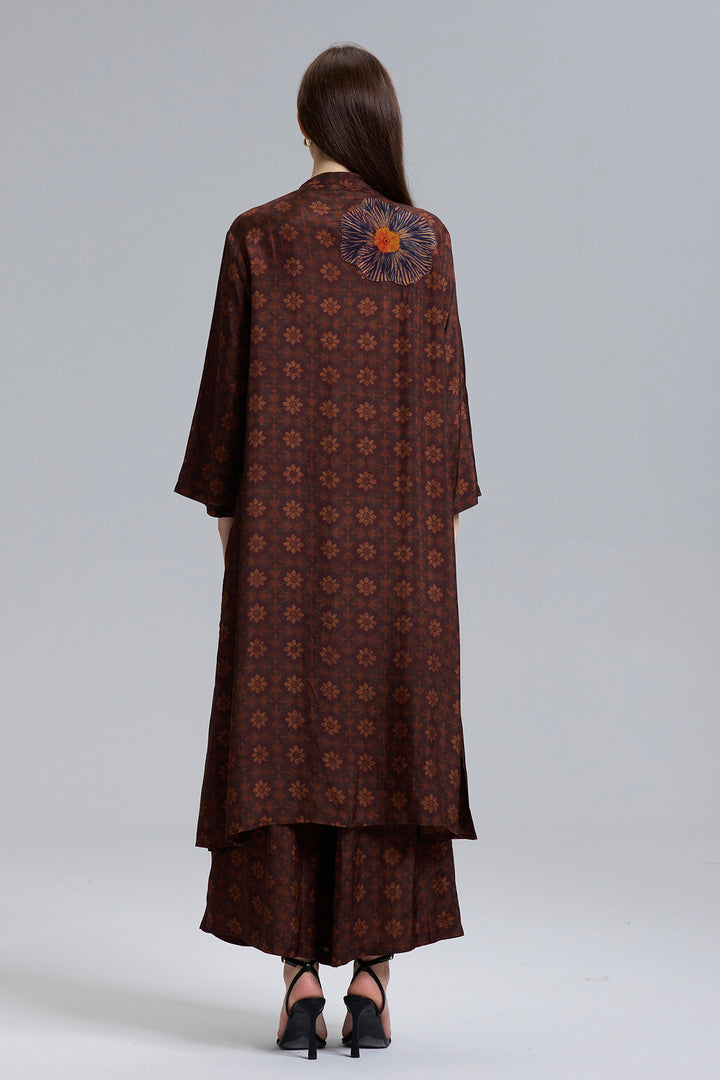 Skye Patchwork Retro Wide Leg Pants Suit