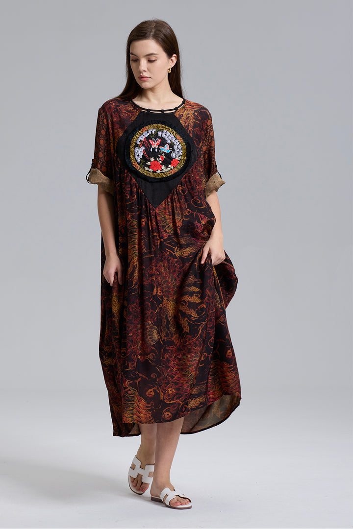 kai Vintage Design Embroidery Dress