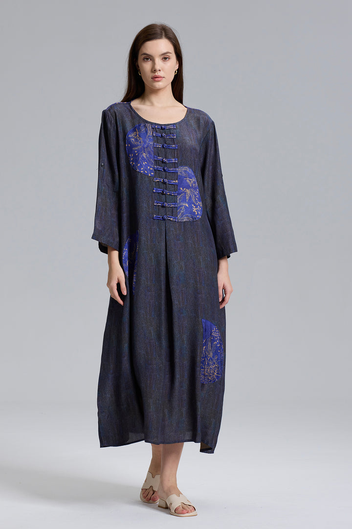 Retro Design Splice Casual Dress