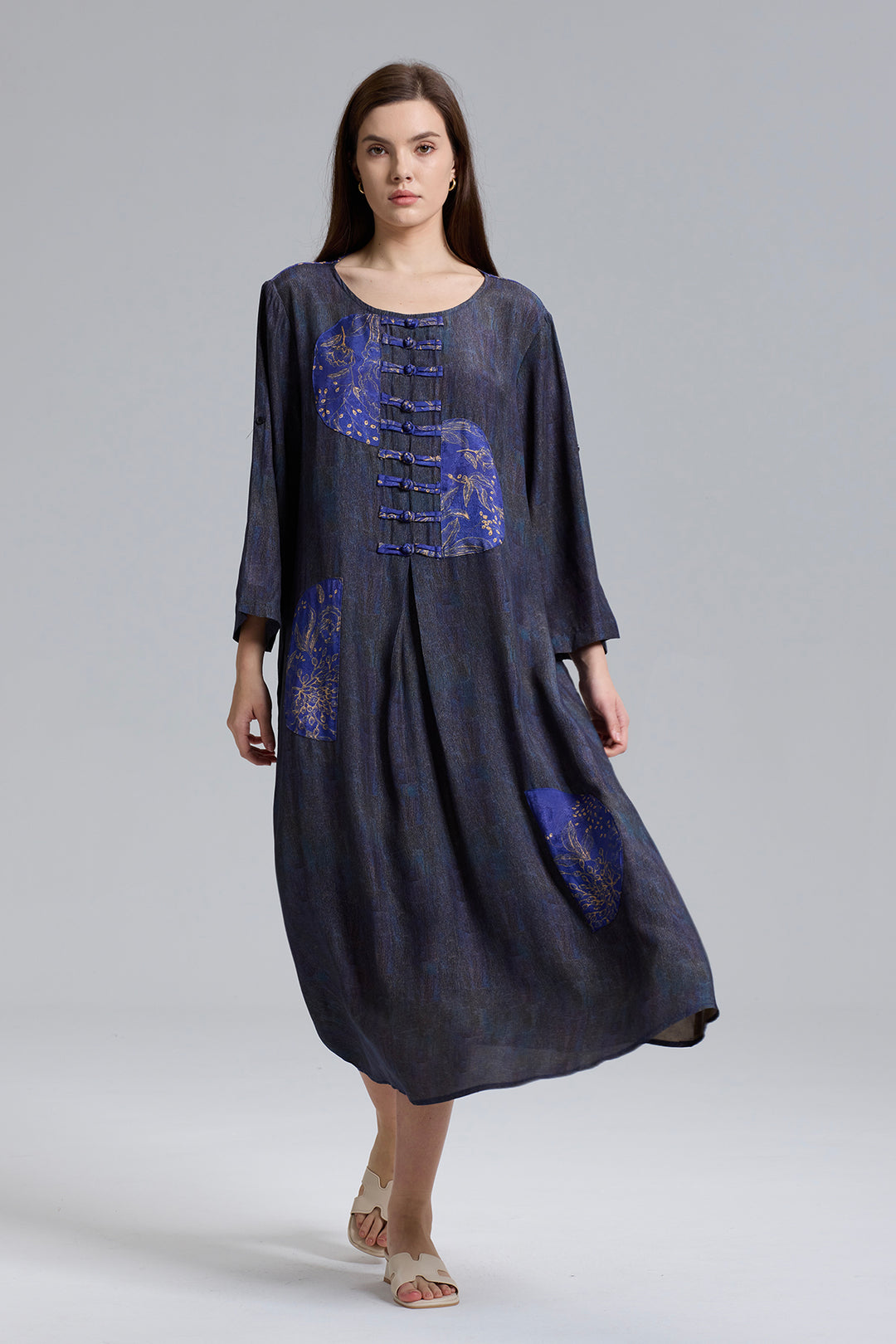 Retro Design Splice Casual Dress