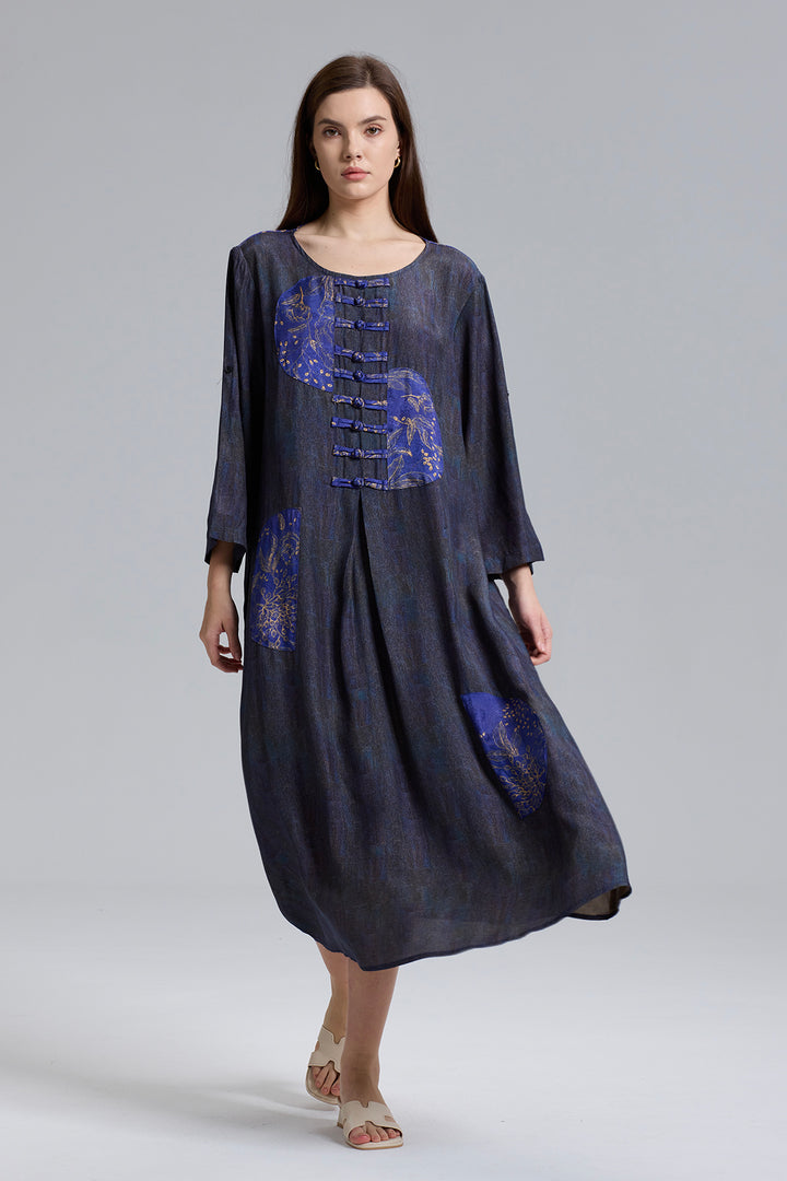 Retro Design Splice Casual Dress