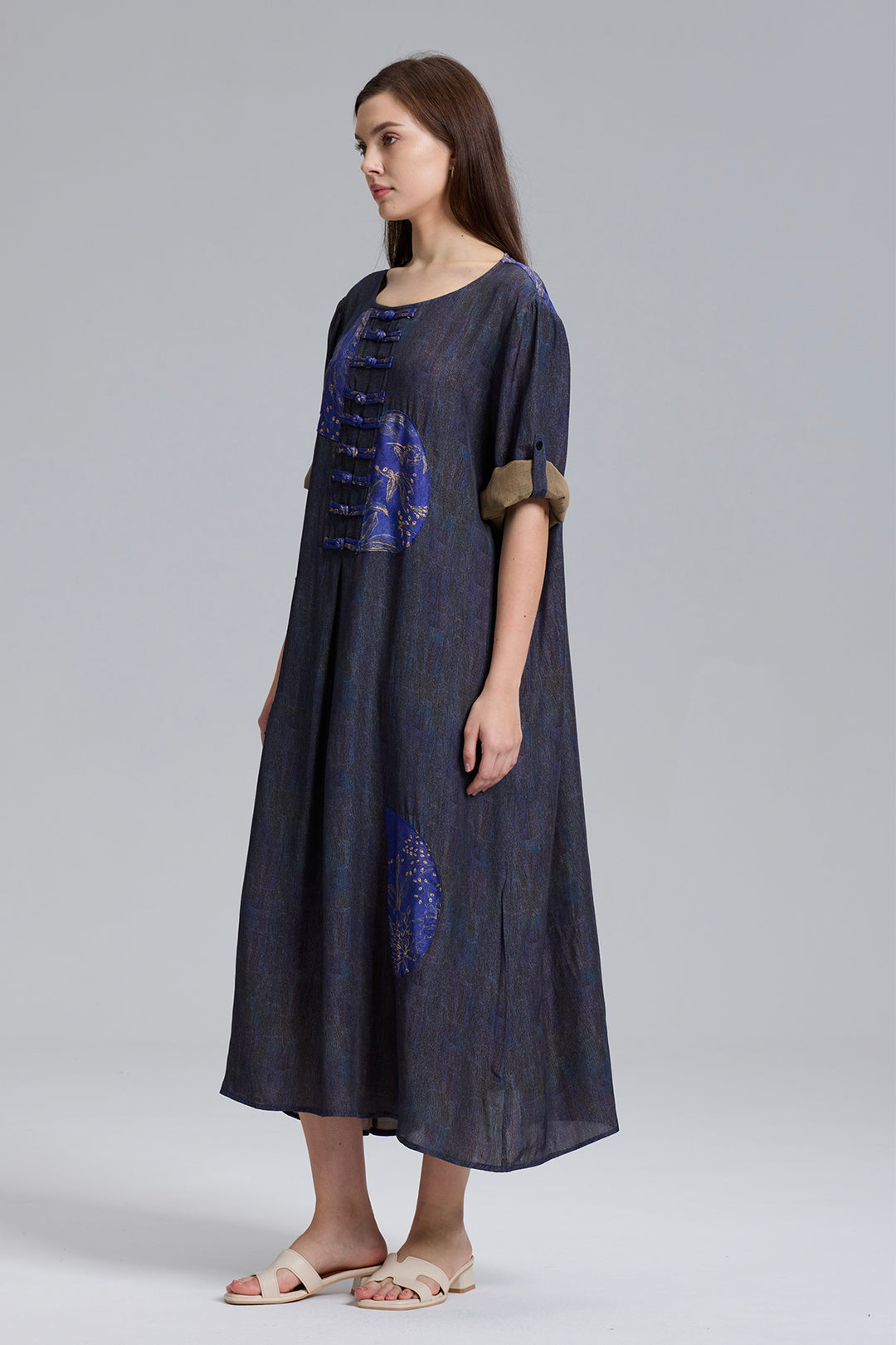 Retro Design Splice Casual Dress