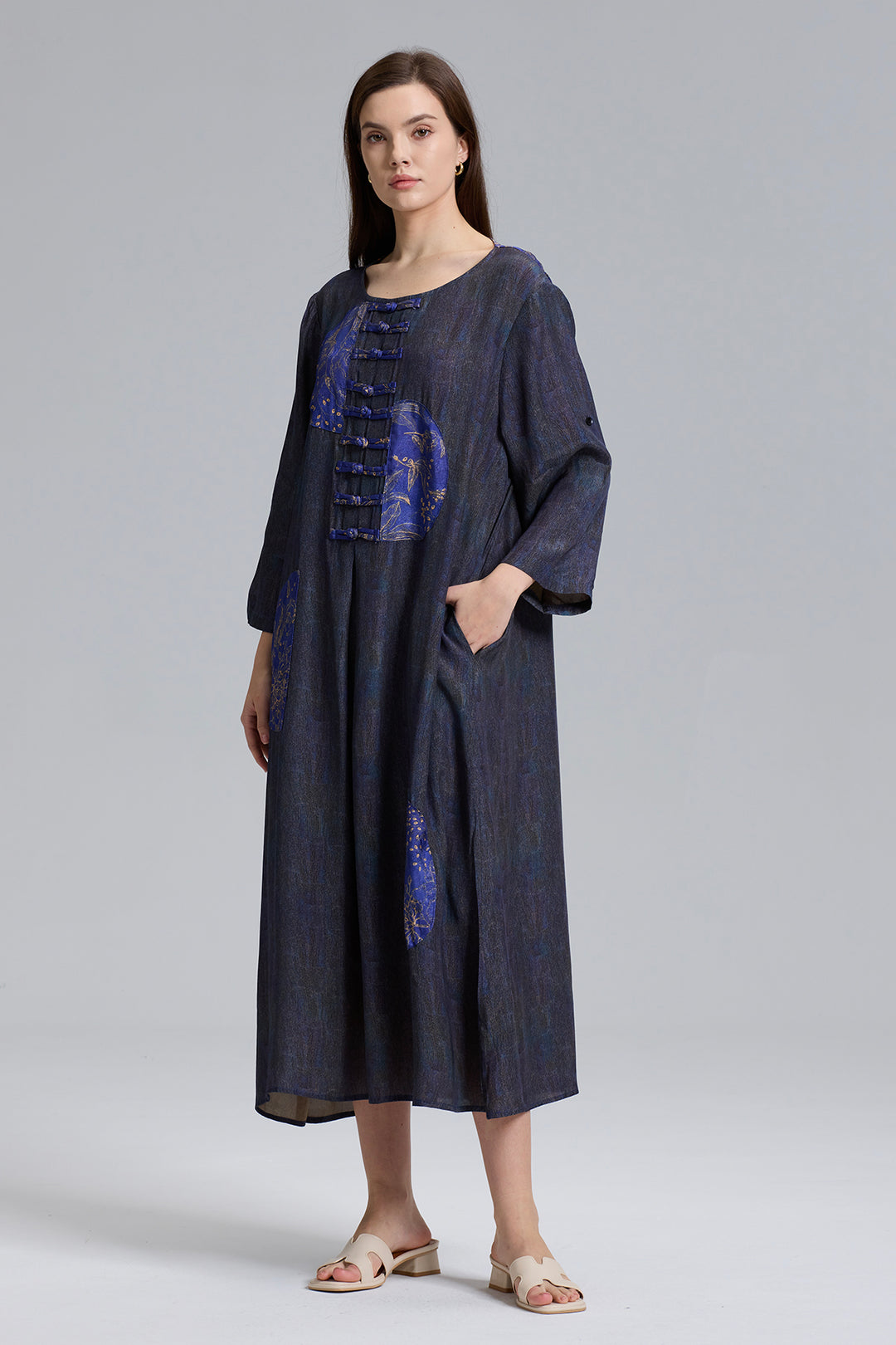 Retro Design Splice Casual Dress