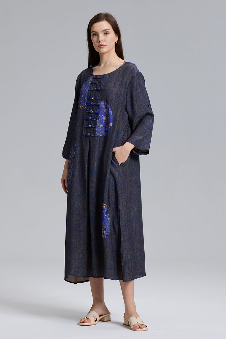 Retro Design Splice Casual Dress