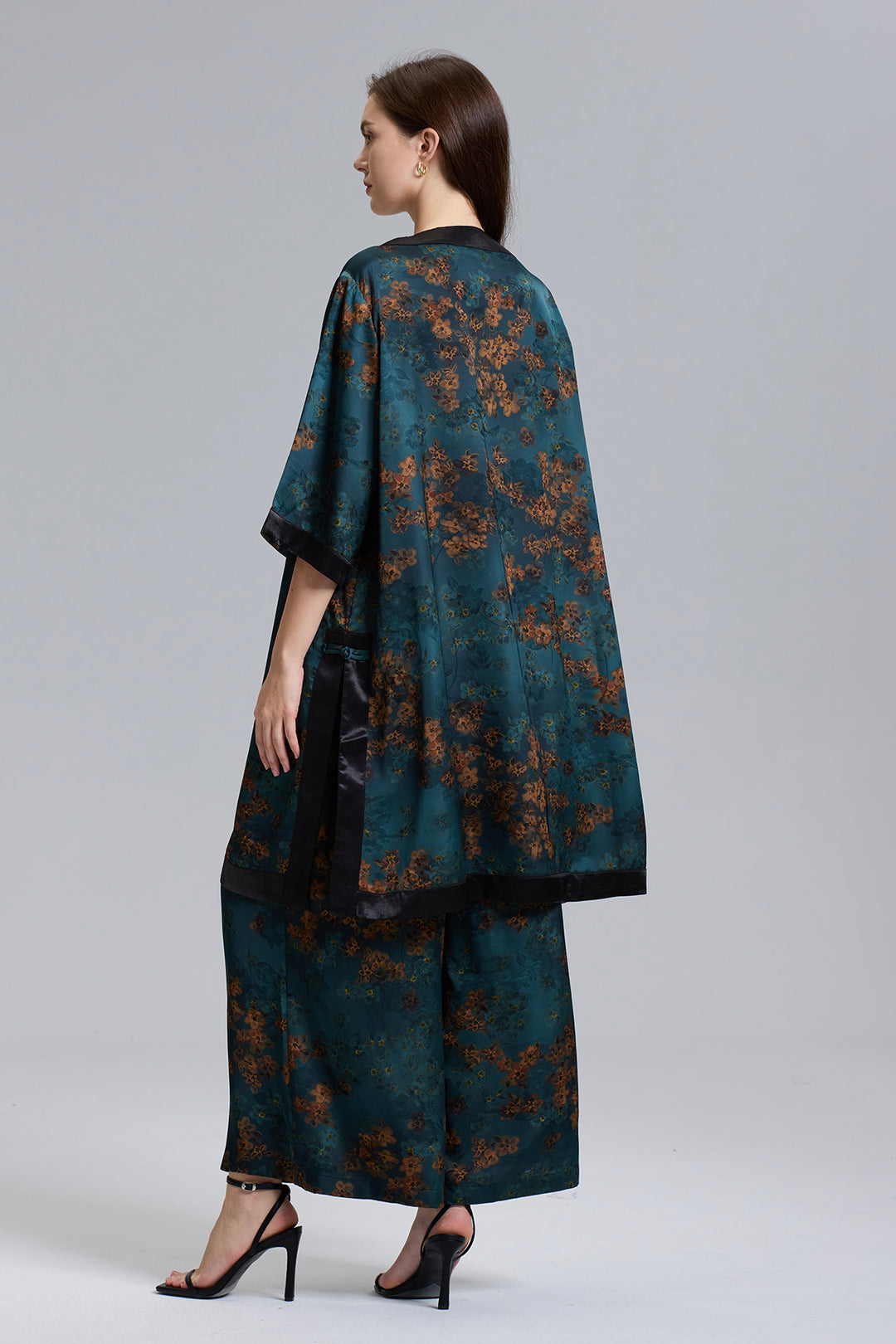 Reina Retro Design Short Sleeve Wide Leg Set