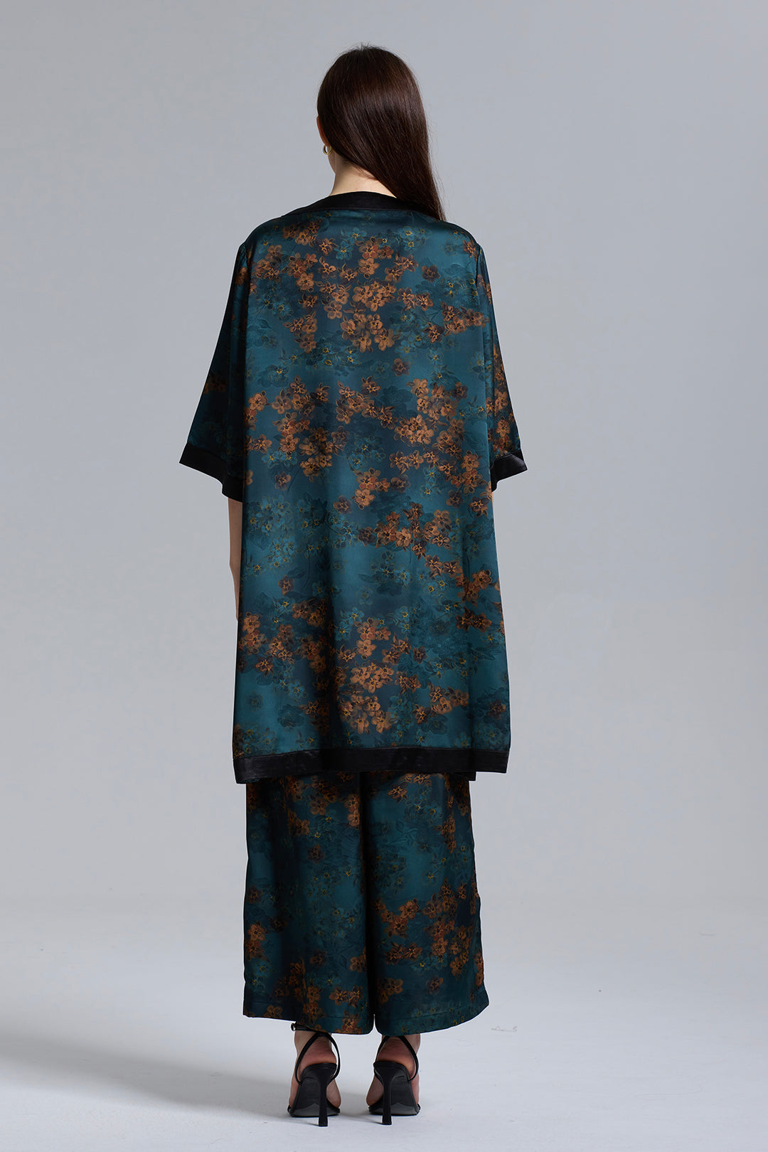 Reina Retro Design Short Sleeve Wide Leg Set