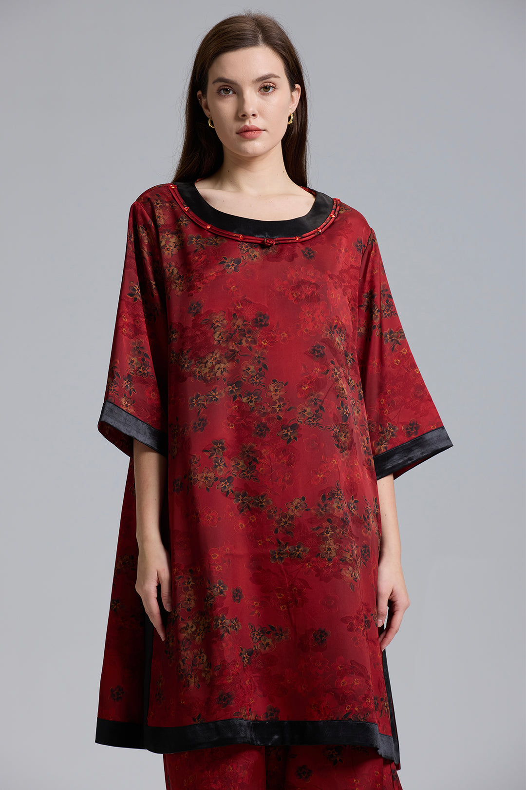 Reina Retro Design Short Sleeve Wide Leg Set