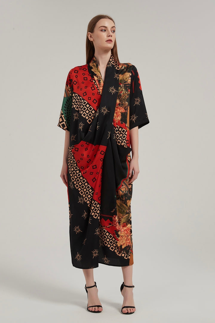 Melody Cross Front Print Dress