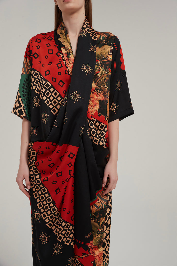 Melody Cross Front Print Dress