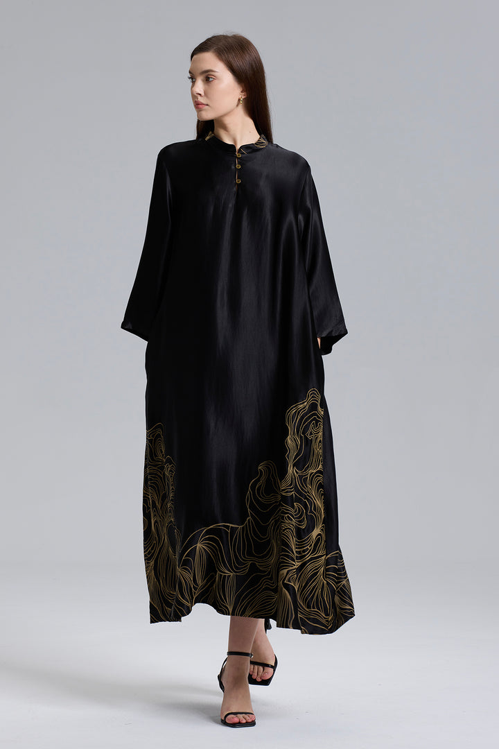Ivana Retro Elegant Silk Dress