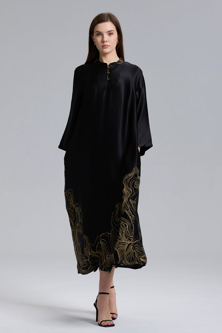 Ivana Retro Elegant Silk Dress