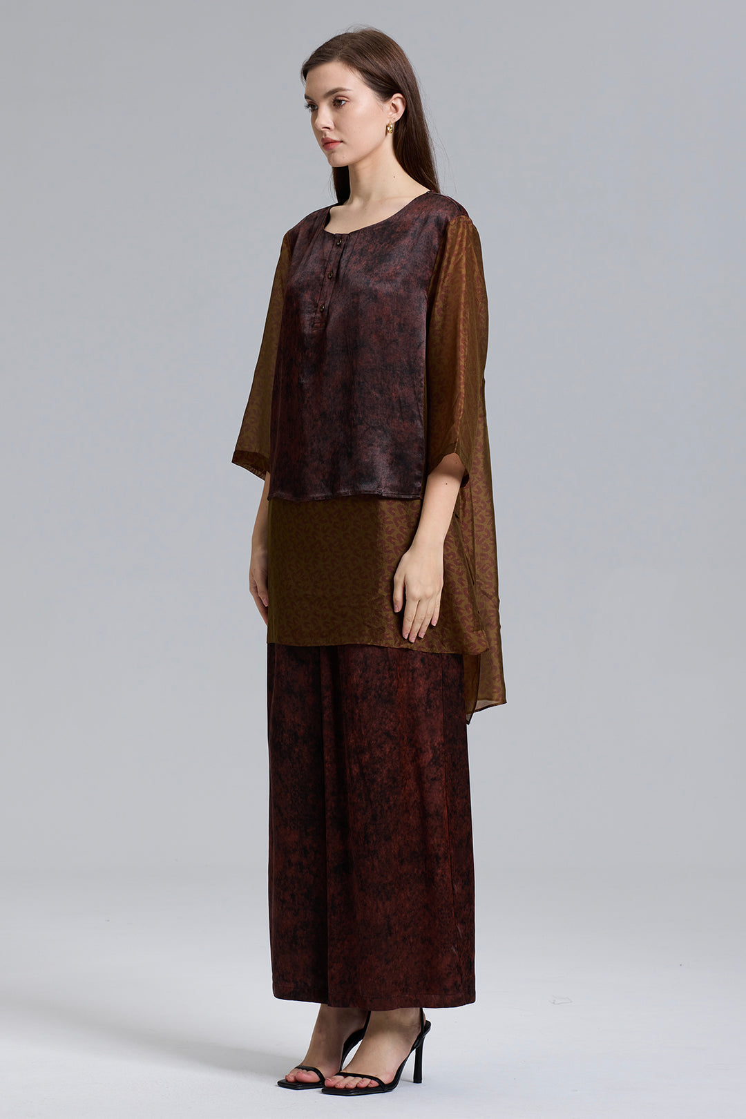 Kelly Silk Splice Elegant Pant Suit