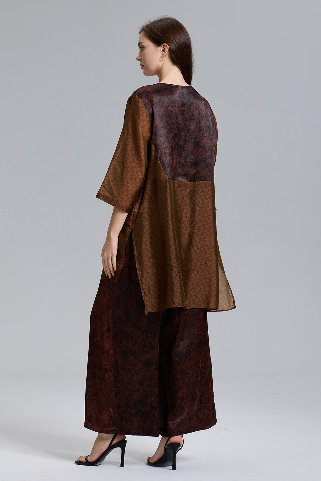 Kelly Silk Splice Elegant Pant Suit