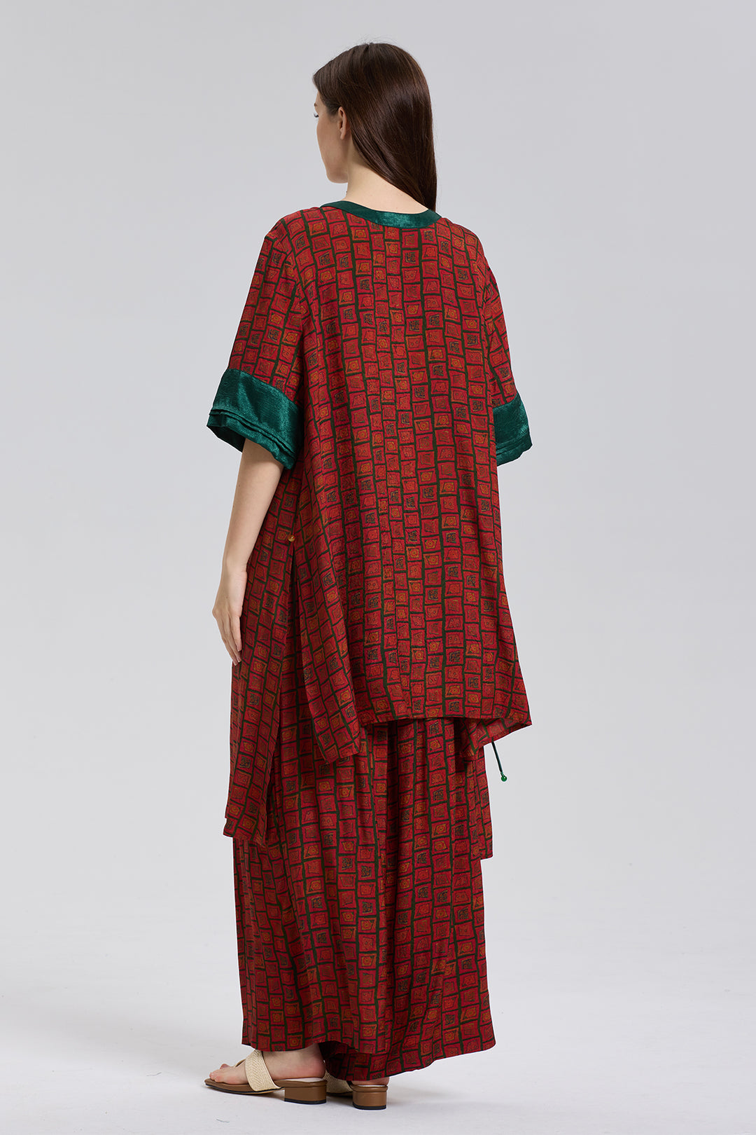 Kara Contrasting color Wide Leg Two Set