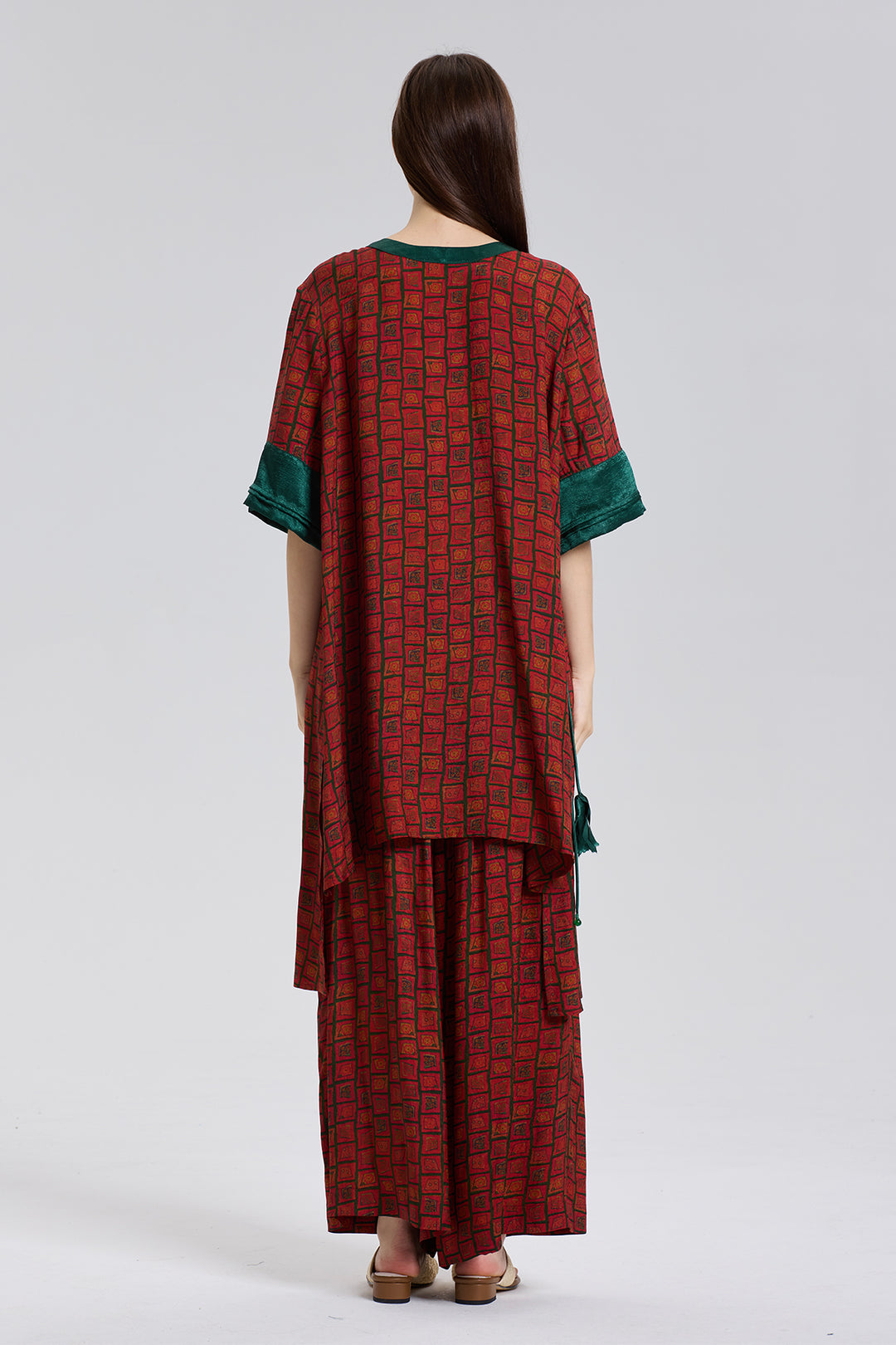 Kara Contrasting color Wide Leg Two Set