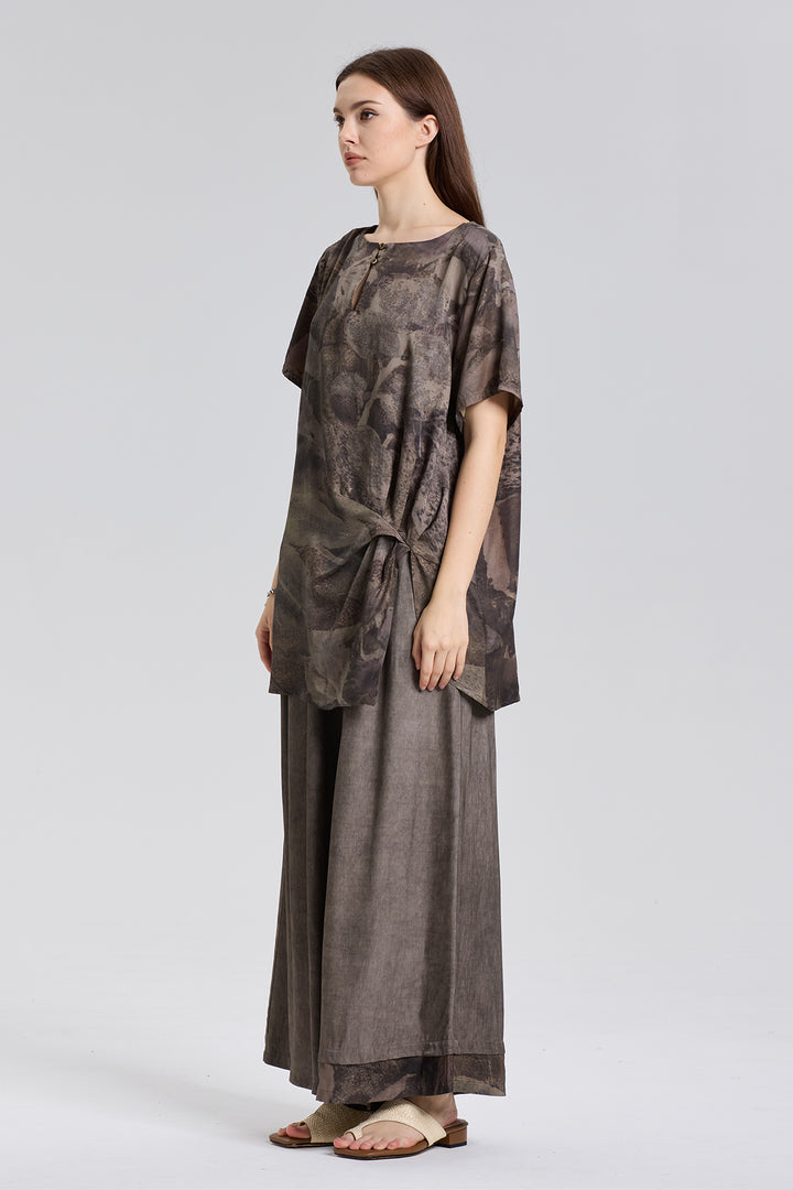 Hera Short Sleeve Splice Cozy Two Set