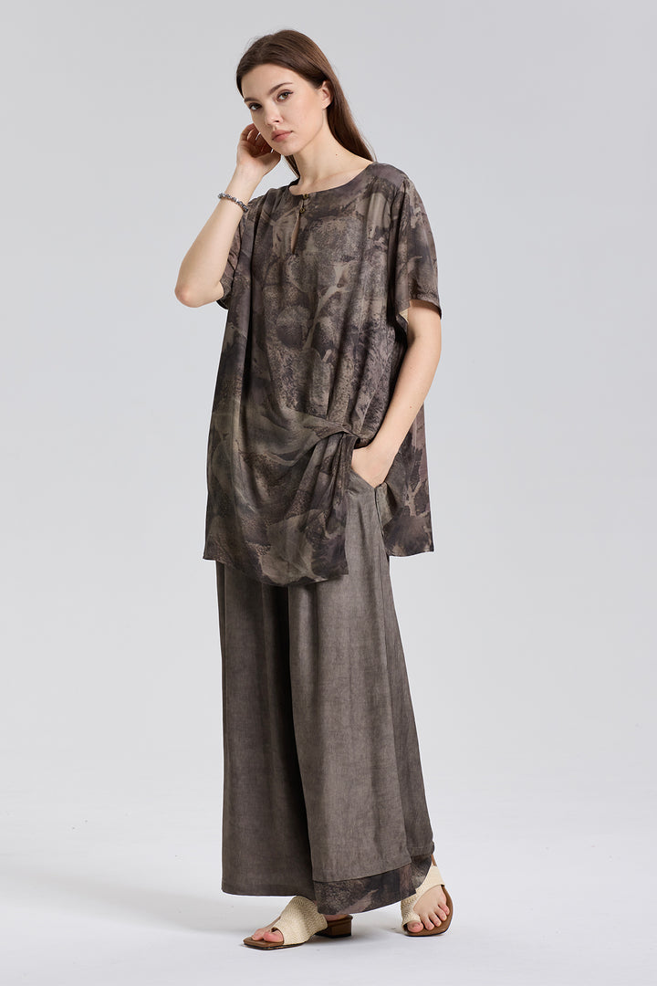 Hera Short Sleeve Splice Cozy Two Set