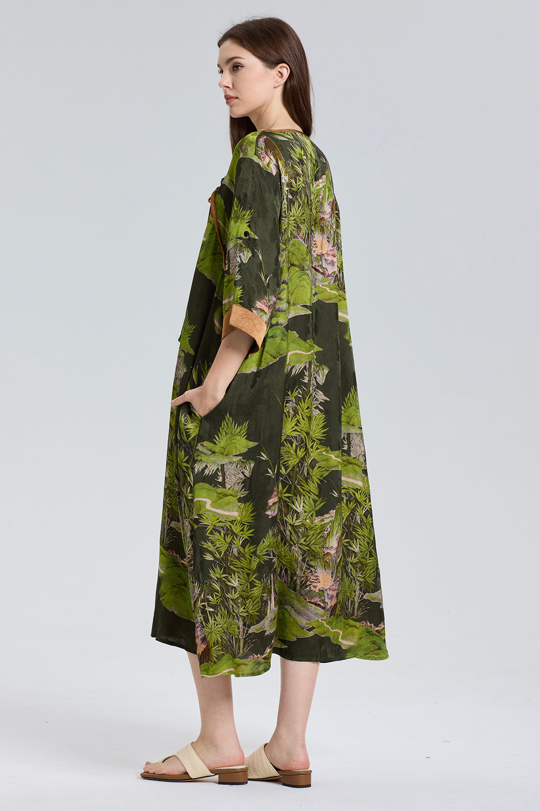 Ares Retro Design Elegant Jacquard Maxi Dress