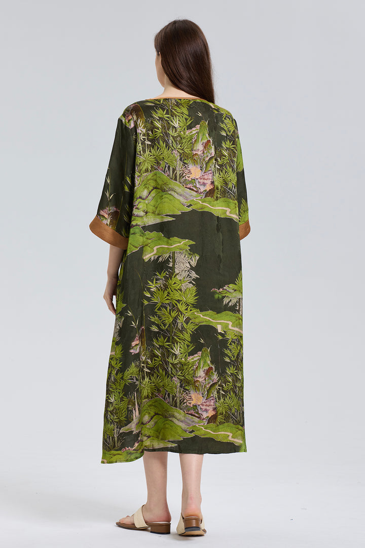 Ares Retro Design Elegant Jacquard Maxi Dress