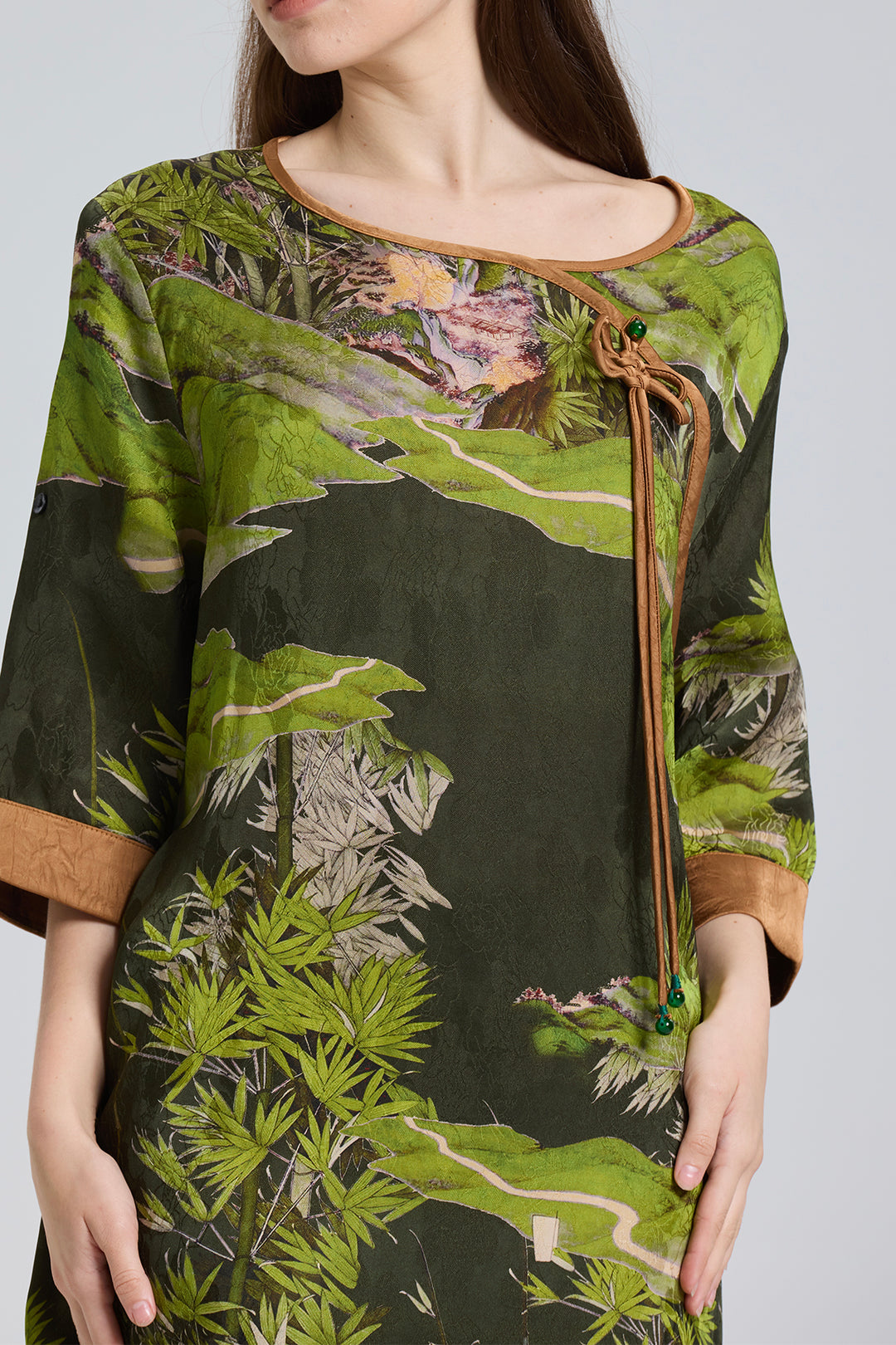 Ares Retro Design Elegant Jacquard Maxi Dress