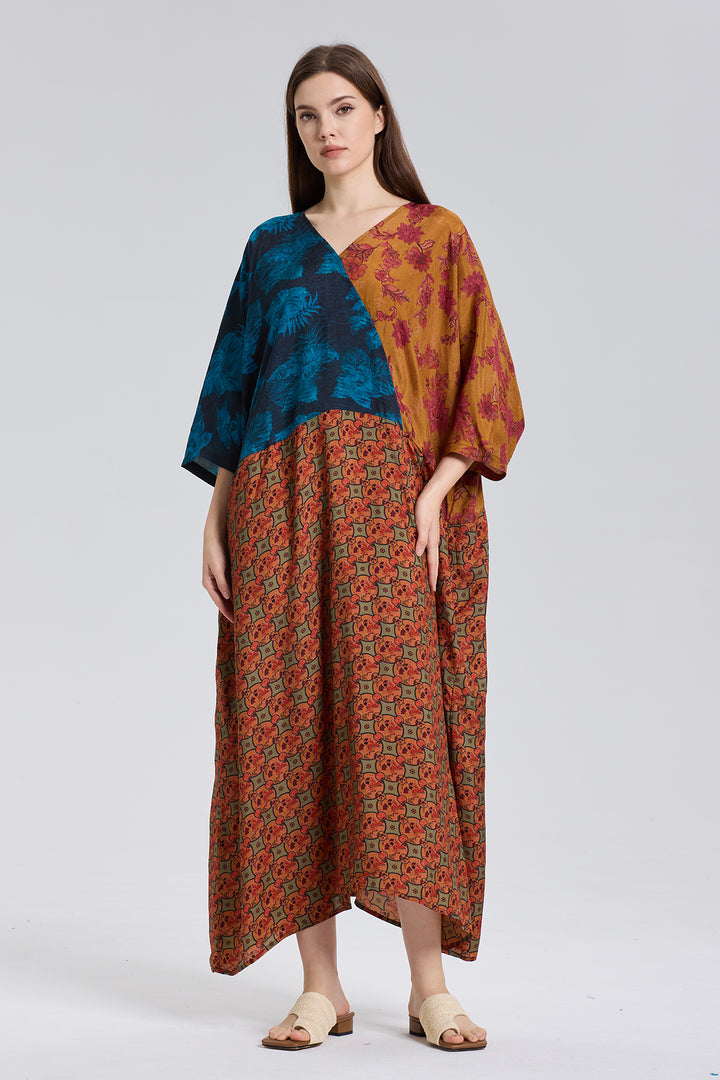 Navajo Splice Vintage print Maxi Dress