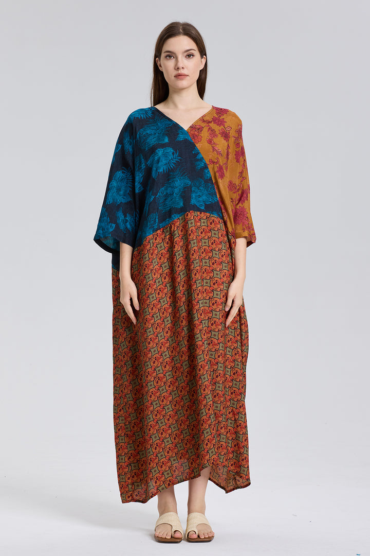 Navajo Splice Vintage print Maxi Dress