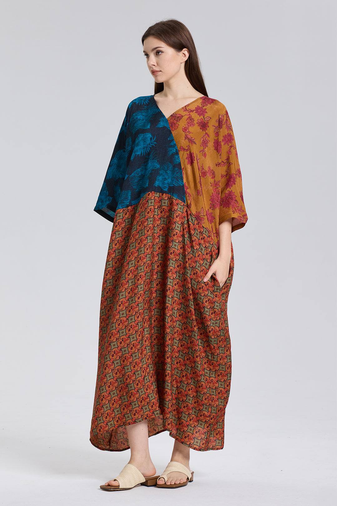 Navajo Splice Vintage print Maxi Dress